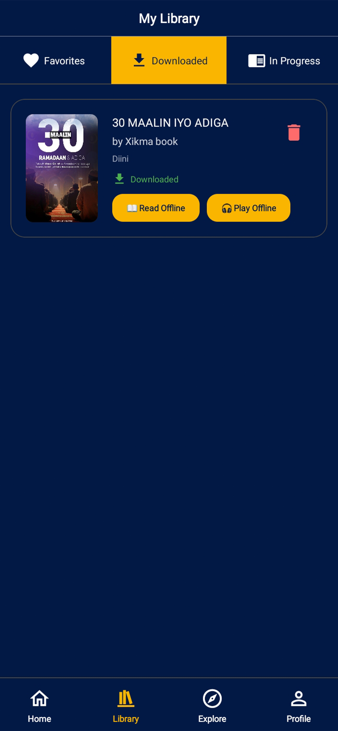 Kayd Books Download Screen